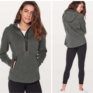 Lululemon Fleece & Thank You Pullover Heathered Black/Grey Size 6